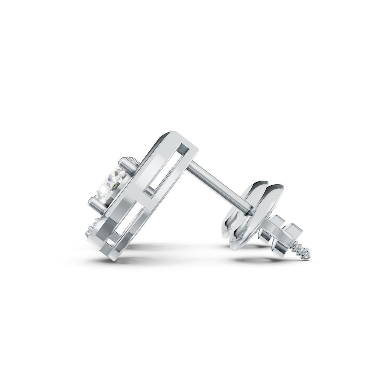 Round Brilliant Lab-Grown Diamond Halo Stud Earrings