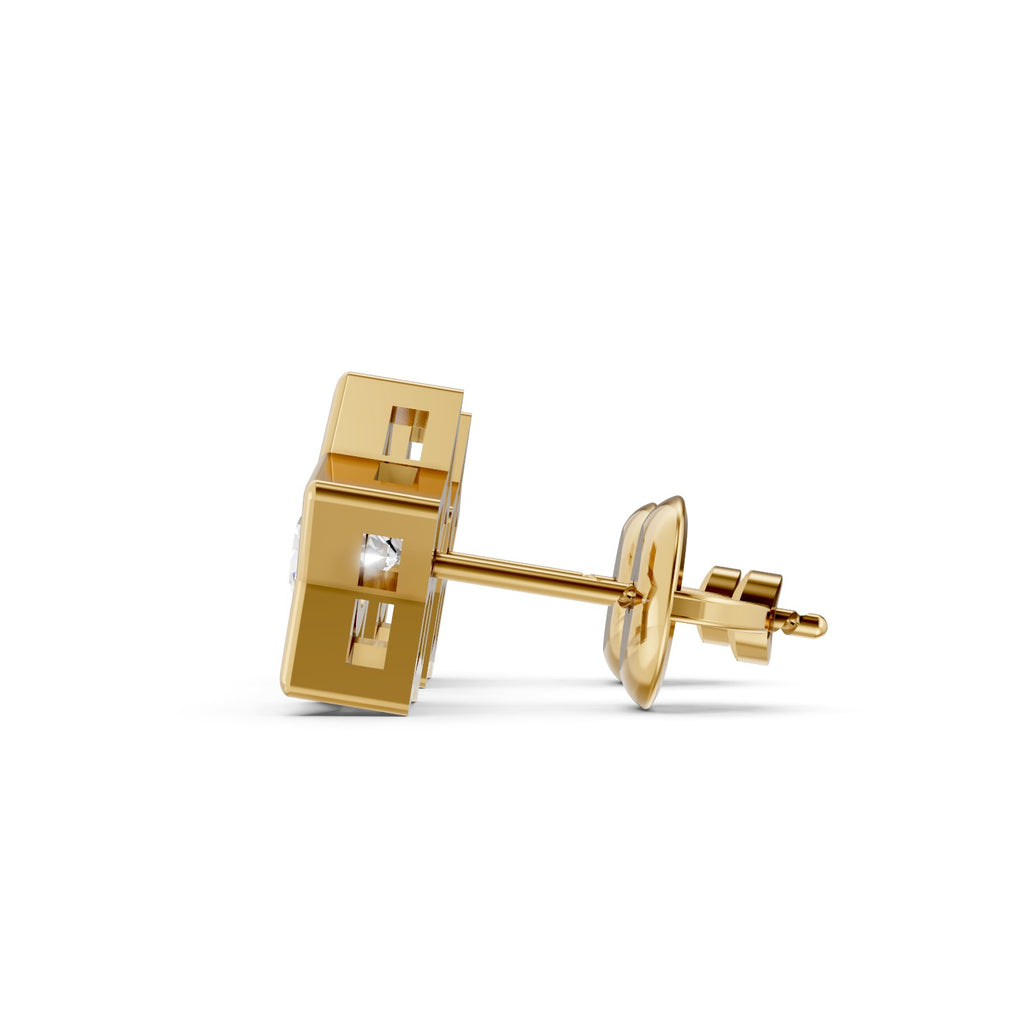 Star-Shaped Round Lab-Grown Diamond Stud Earrings