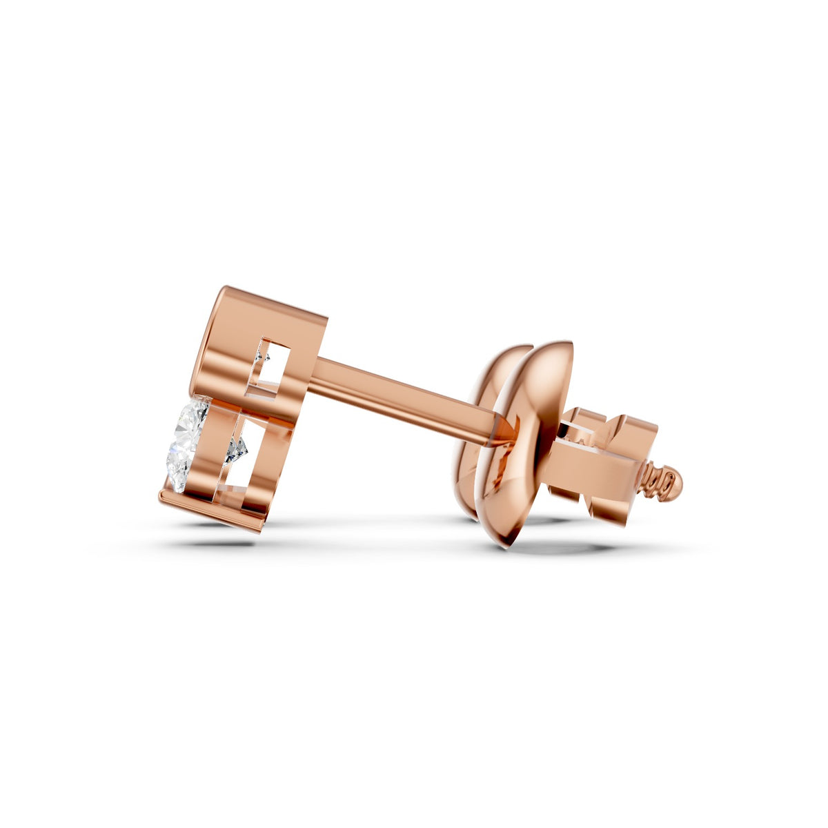 Lab-Grown Diamond Double-Circle Stud Earrings