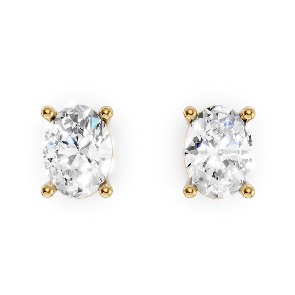 Lab-Grown Diamond Oval Solitaire Stud Earrings