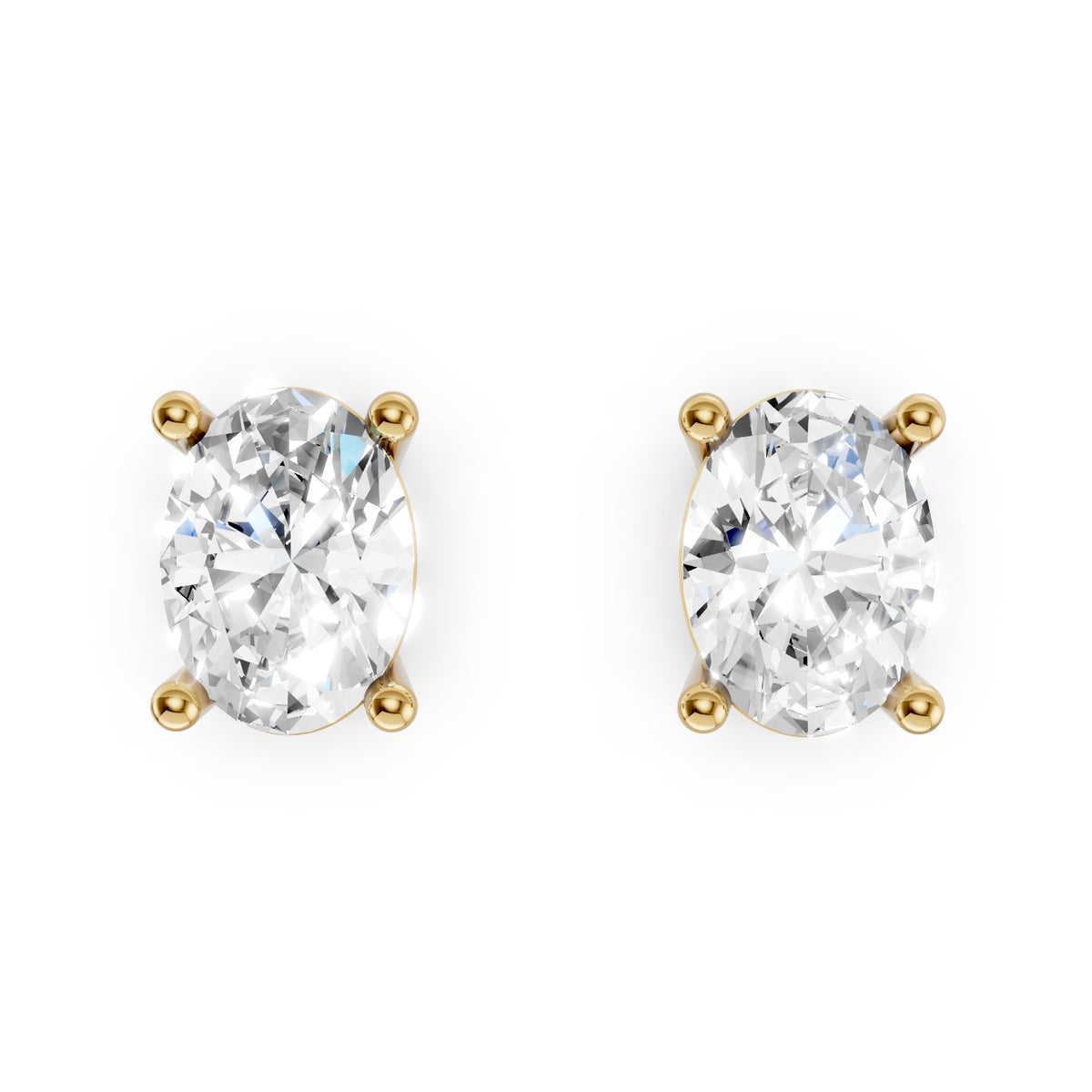 Lab-Grown Diamond Oval Solitaire Stud Earrings