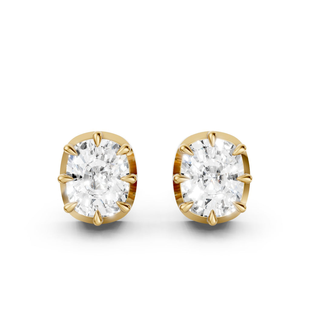 Cushion-Cut Lab-Grown Diamond Stud Earrings