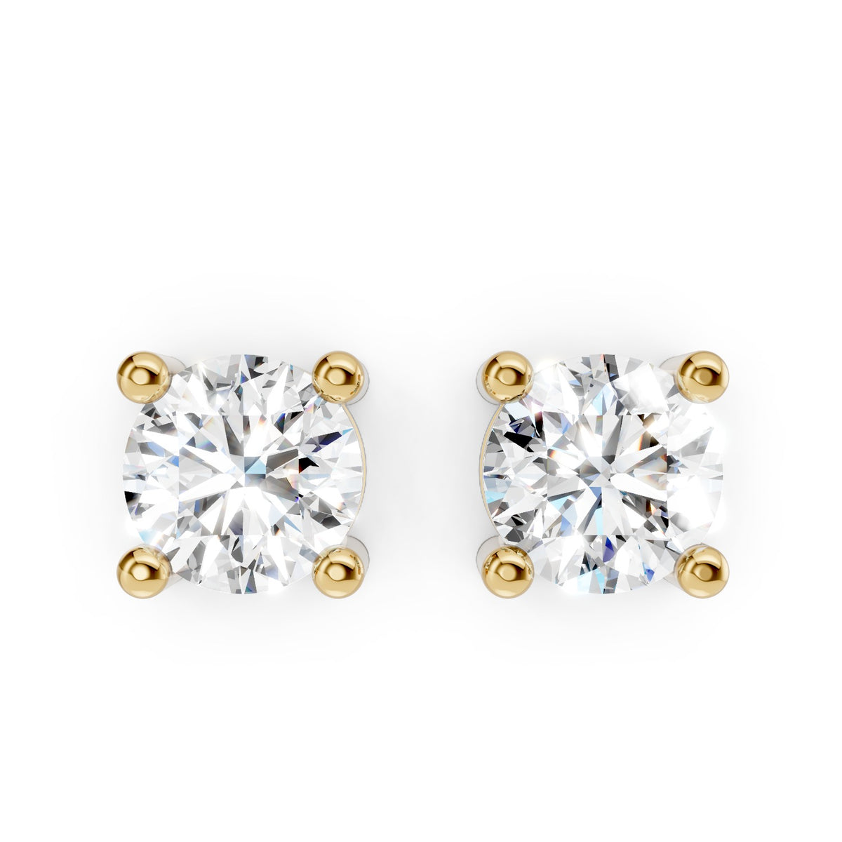 Four-Prong Round Brilliant Lab-Grown Diamond Stud Earrings
