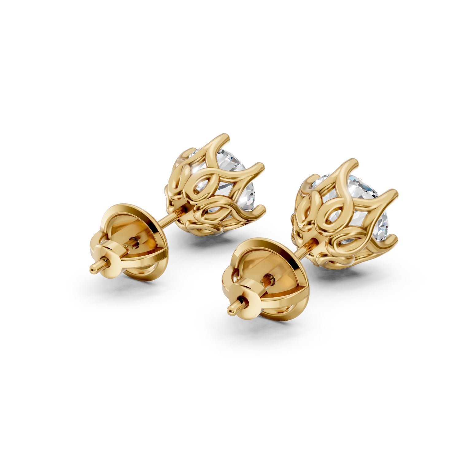 Round Cut Lab-Grown Diamond Stud Earrings