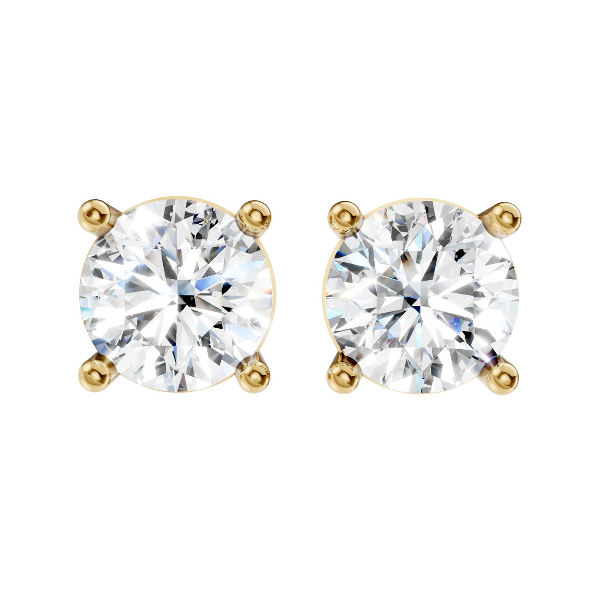 Lab-Grown Diamond Round Solitaire Stud Earrings