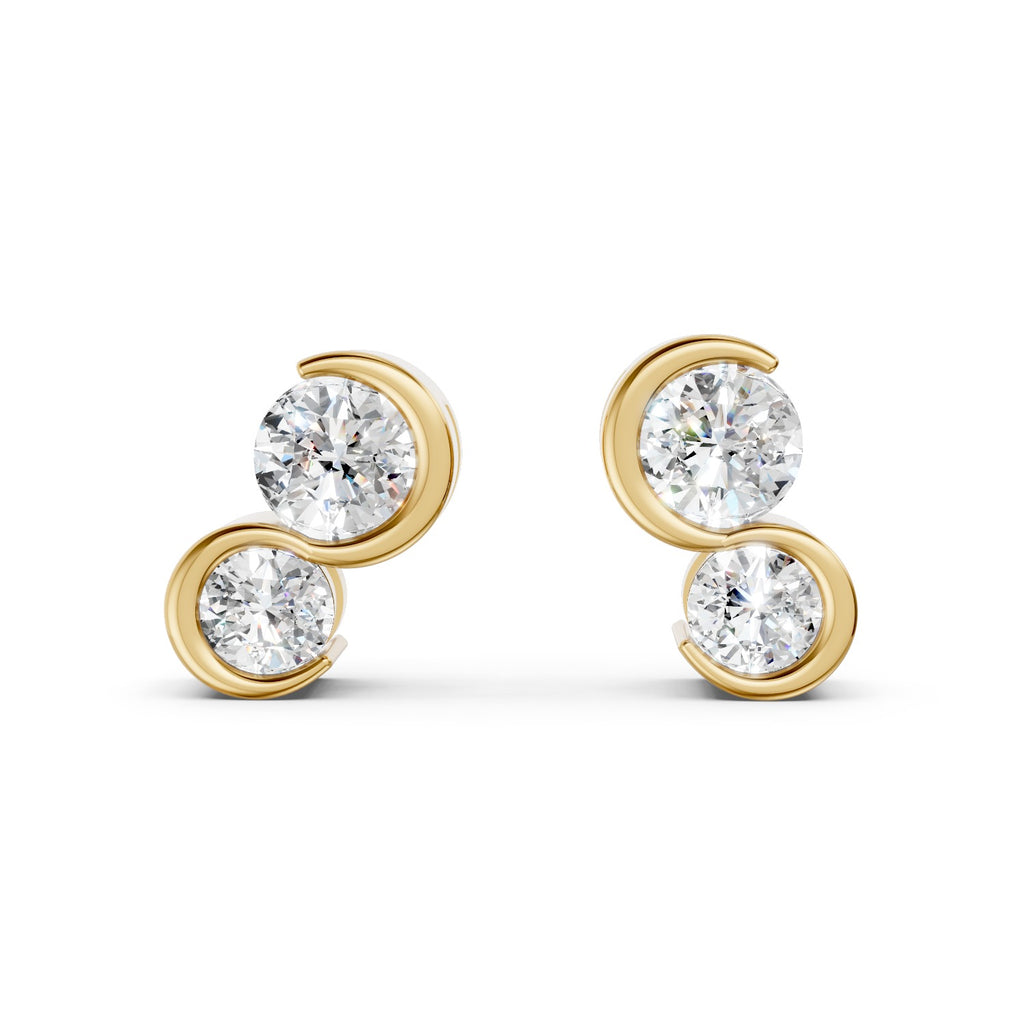 Lab-Grown Diamond Double-Circle Stud Earrings