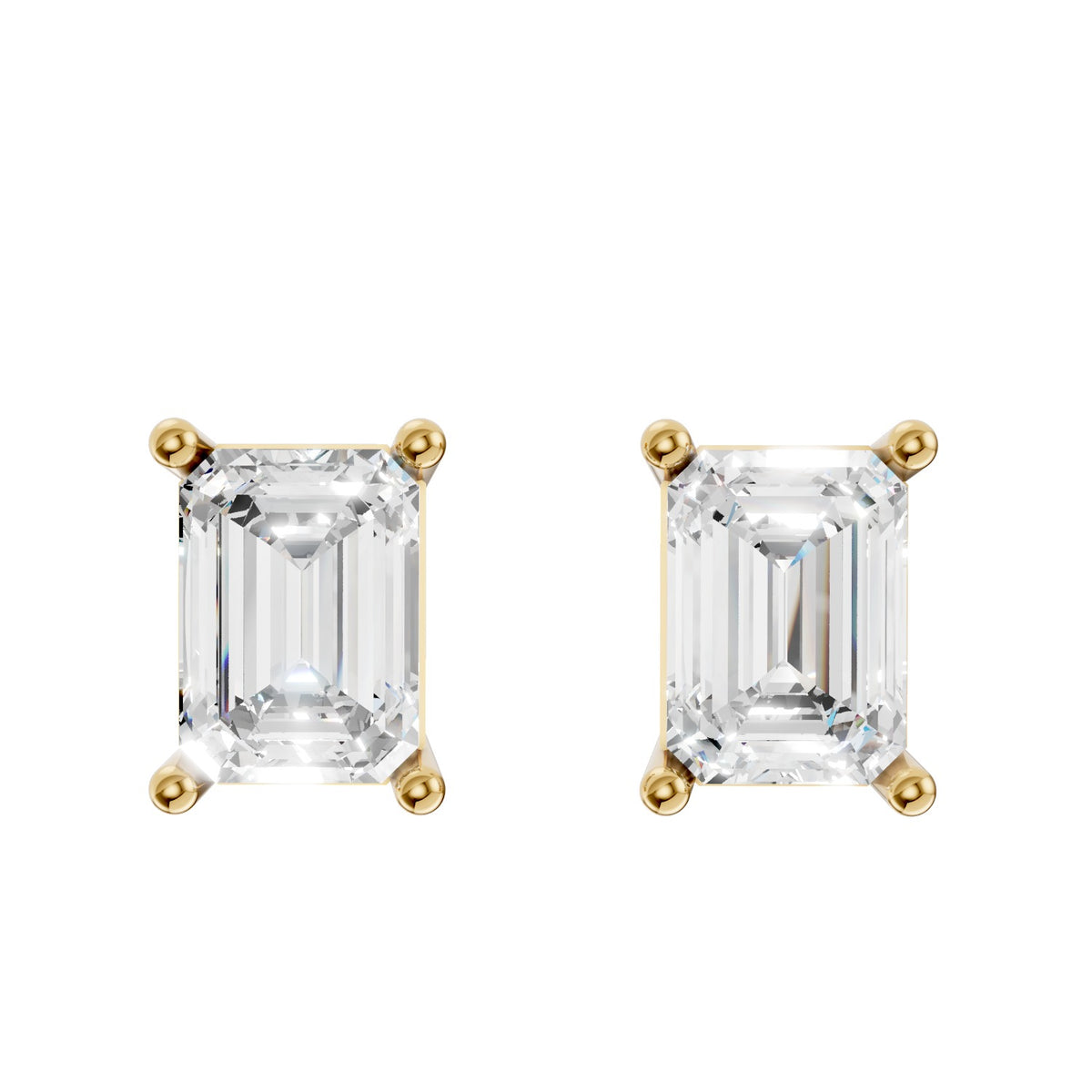 Emerald-Cut Stud Earrings