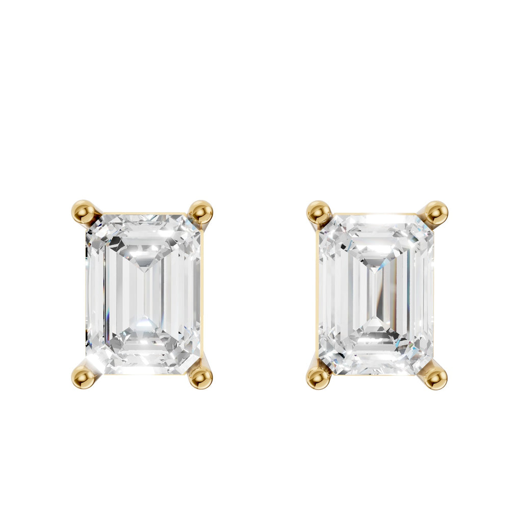 Lab-Grown Diamond Emerald-Cut Stud Earrings