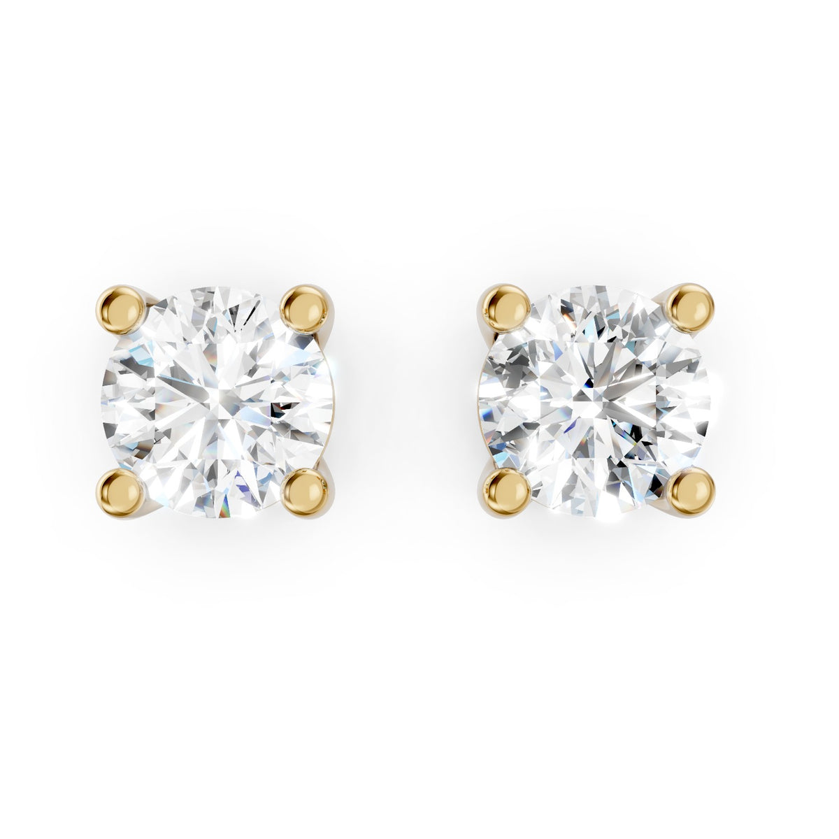 Round Brilliant Lab-Grown Diamond Stud Earrings
