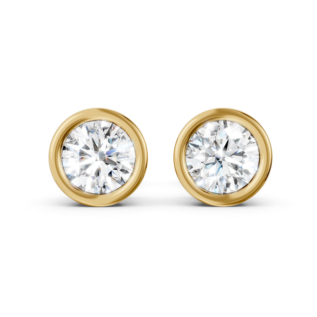Bezel-Set Round Lab-Grown Diamond Stud Earrings