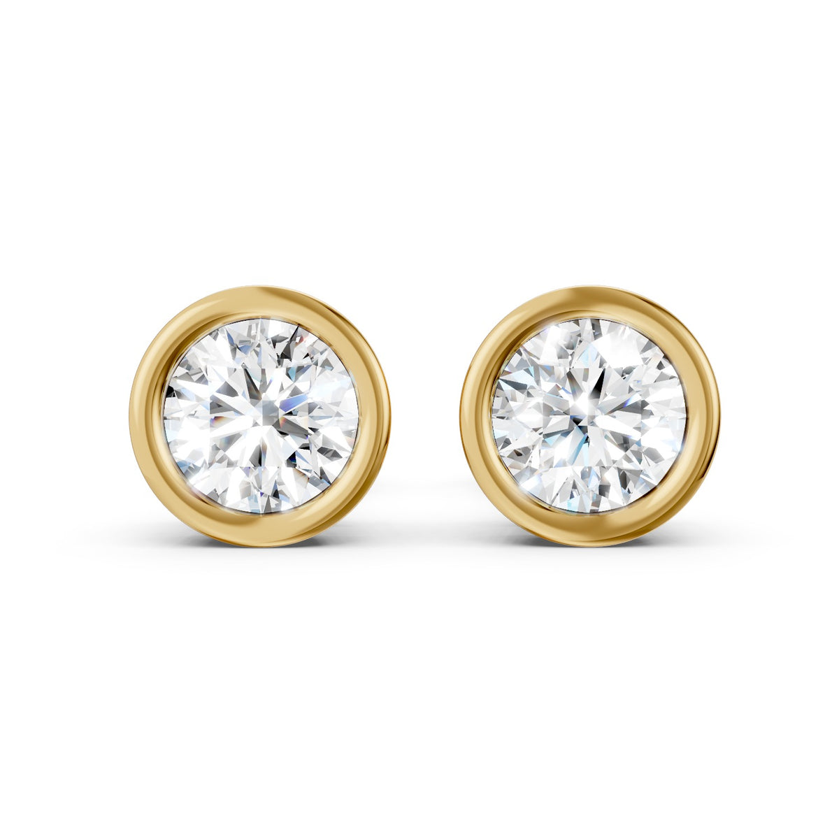 Bezel-Set Round Lab-Grown Diamond Stud Earrings