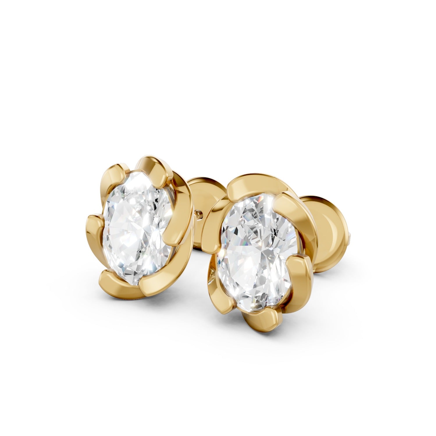 Oval Cut Lab-Grown Diamond Stud Earrings