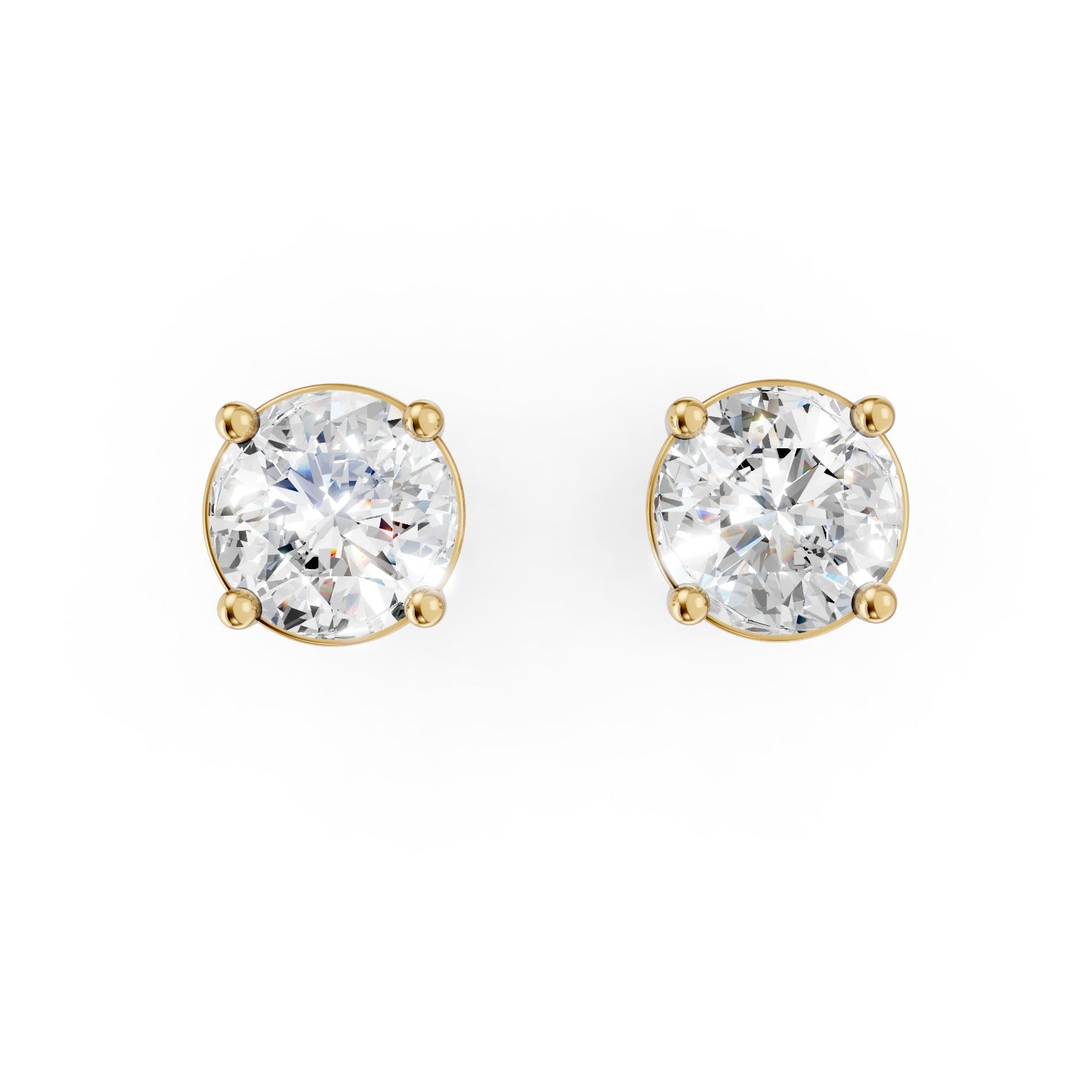 Round Cut Lab-Grown Diamond Stud Earrings