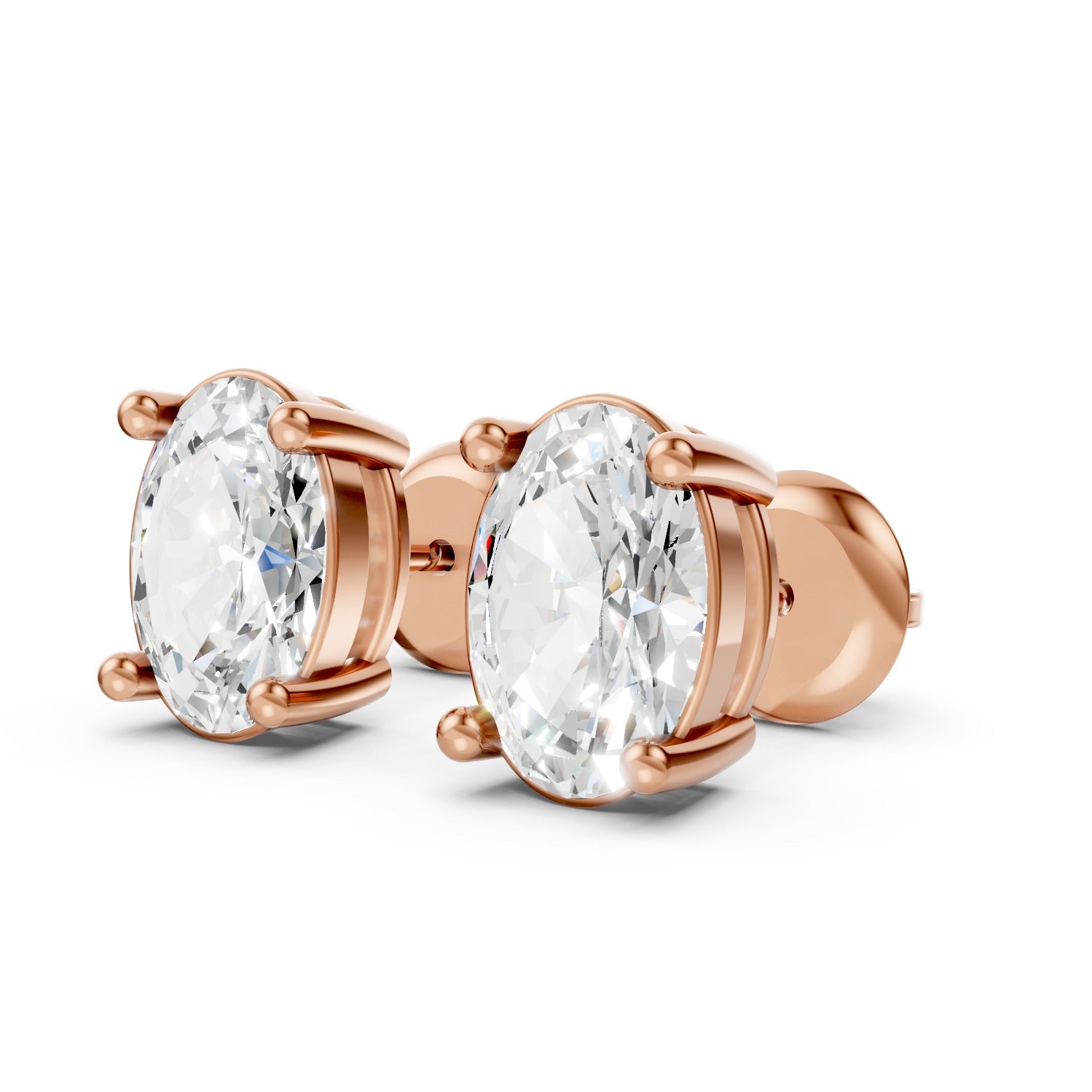 Oval Cut Lab-Grown Diamond Stud Earrings