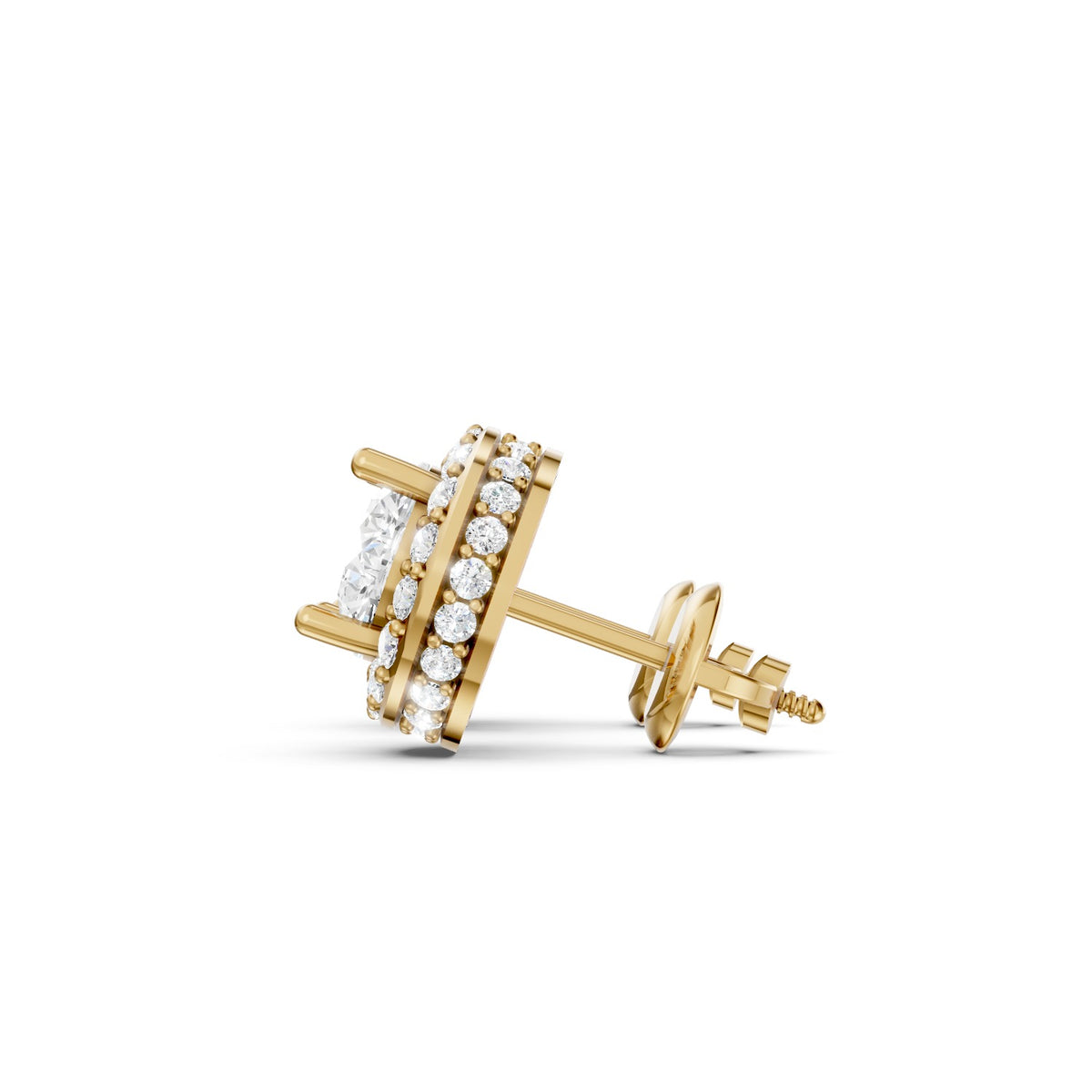 Round Brilliant Lab-Grown Diamond Halo Stud Earrings