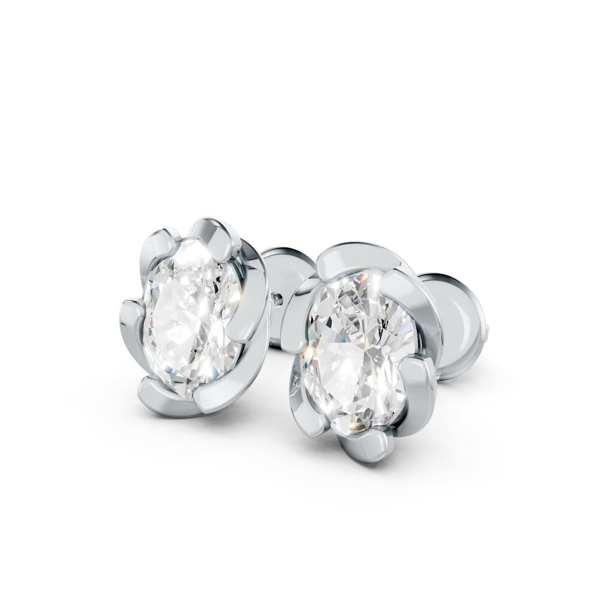 Oval Cut Lab-Grown Diamond Stud Earrings