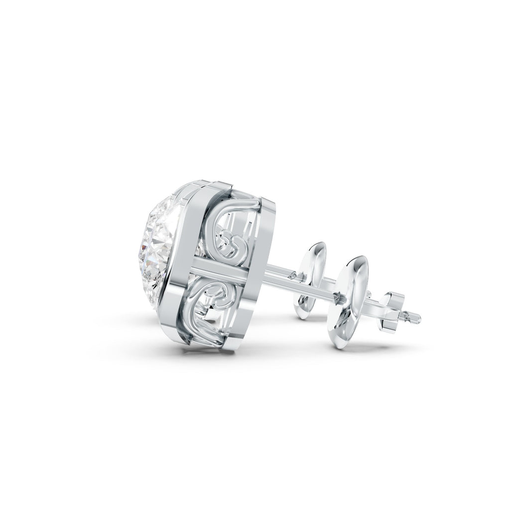 Oval Cut Lab-Grown Diamond Stud Earrings with Accent Diamonds