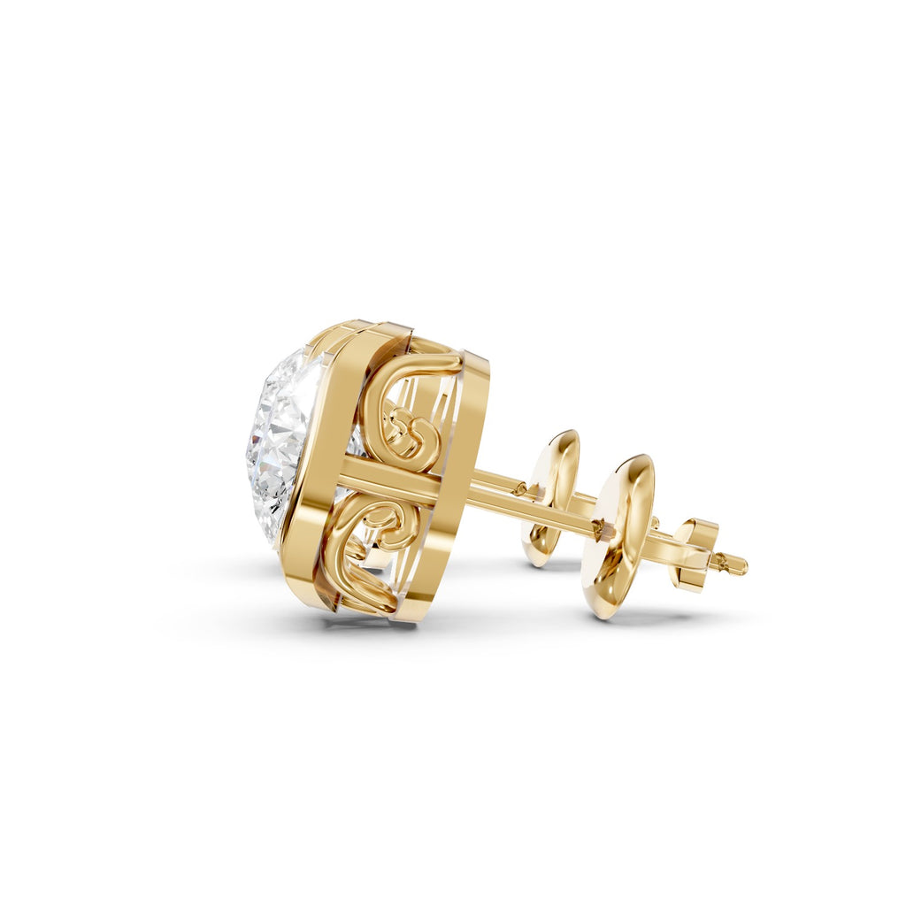 Oval Cut Lab-Grown Diamond Stud Earrings with Accent Diamonds