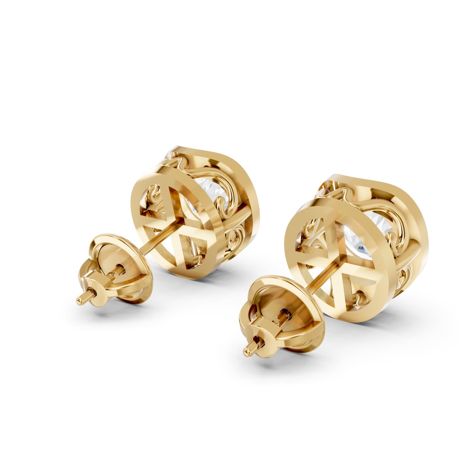 Oval Cut Lab-Grown Diamond Stud Earrings with Accent Diamonds