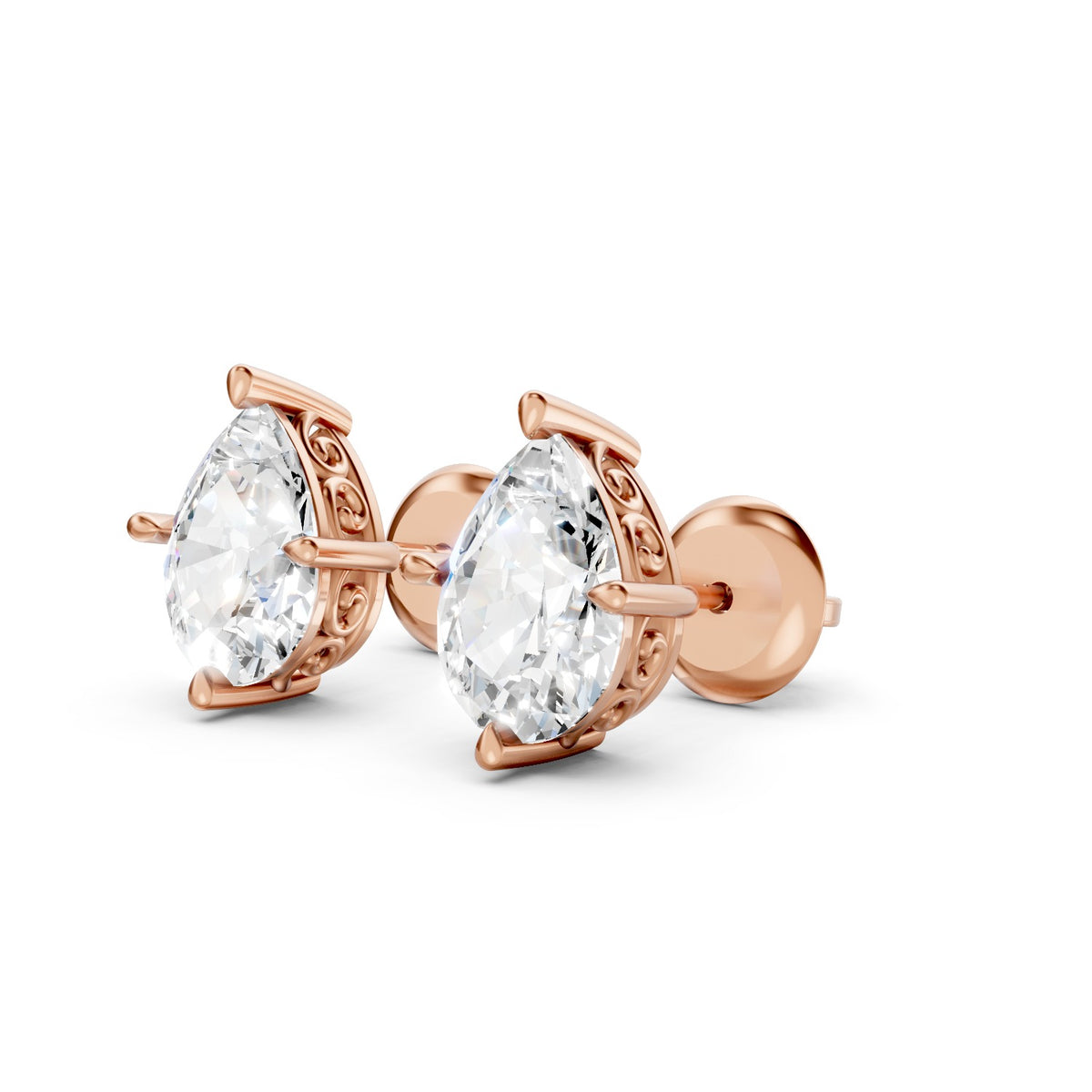 Heart Shape Lab-Grown Diamond Stud Earrings