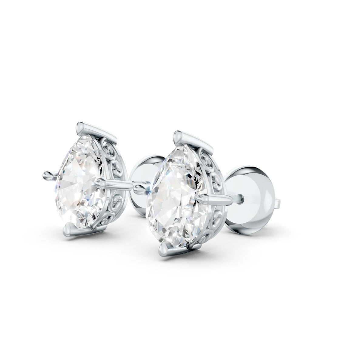 Heart Shape Lab-Grown Diamond Stud Earrings