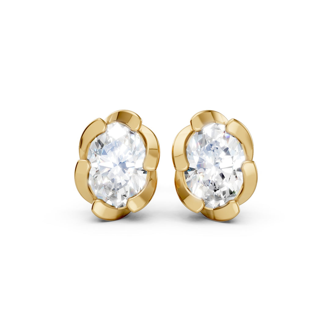 Oval Cut Lab-Grown Diamond Stud Earrings