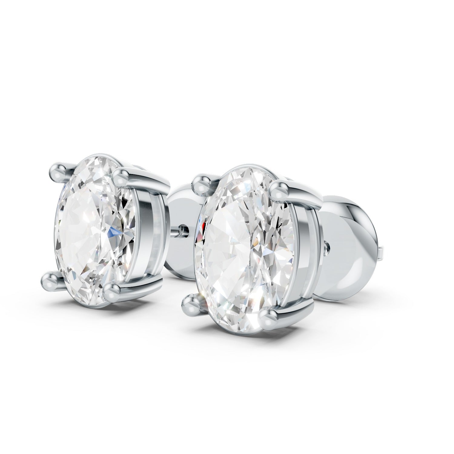 Oval Cut Lab-Grown Diamond Stud Earrings