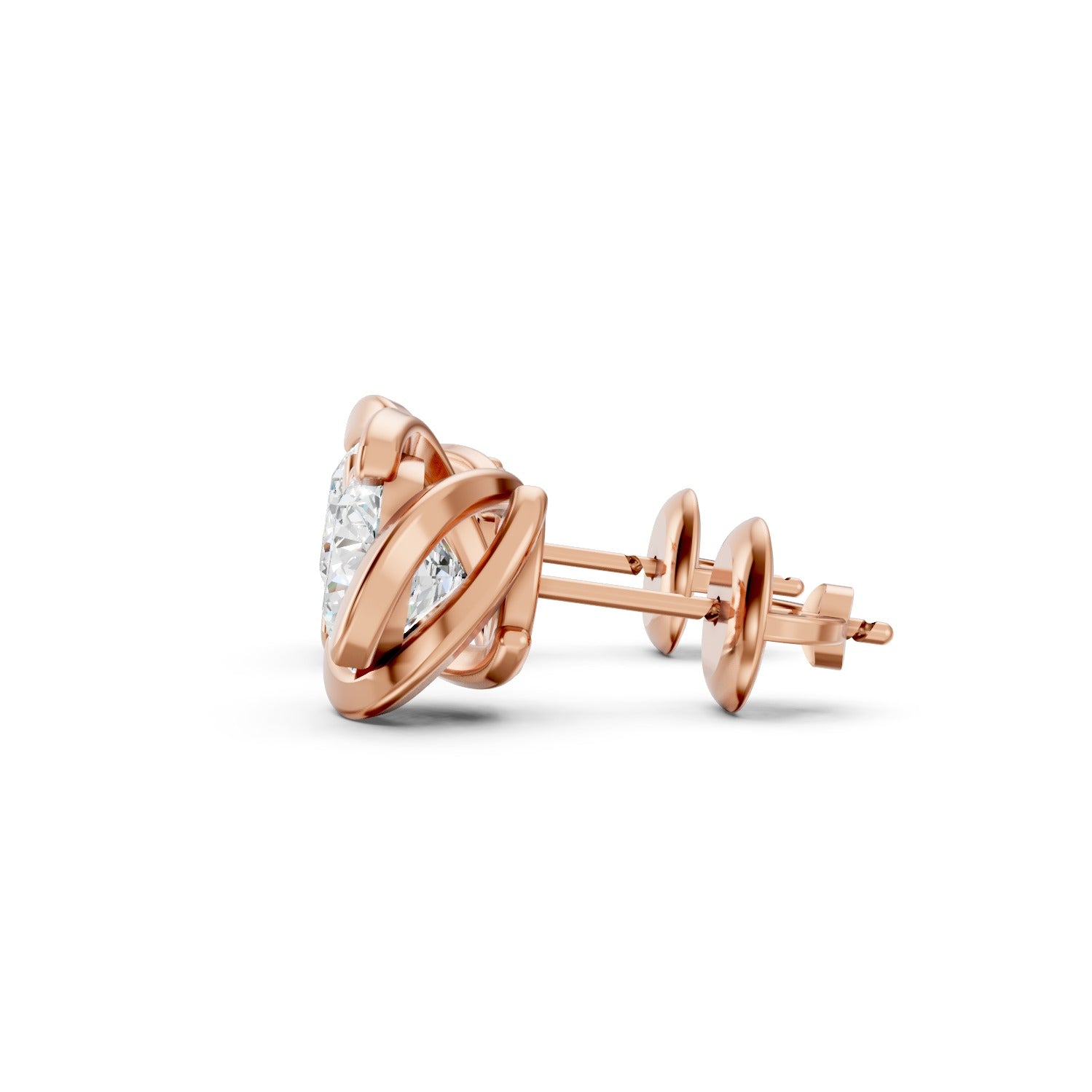 Round Cut Lab-Grown Diamond Stud Earrings
