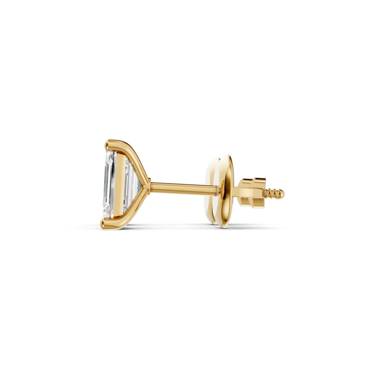 Emerald-Cut Lab-Grown Diamond Stud Earrings