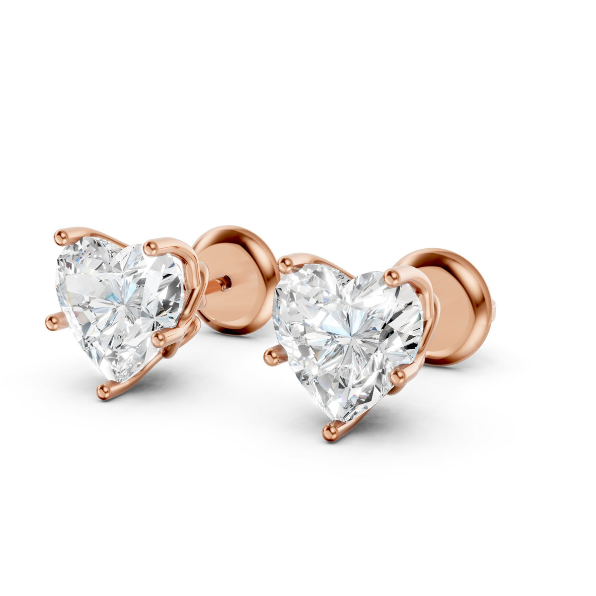 Heart Shape Lab-Grown Diamond Stud Earrings