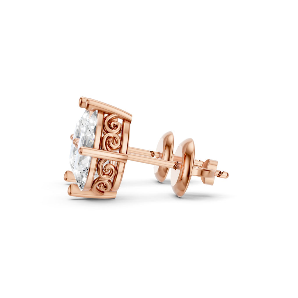 Heart Shape Lab-Grown Diamond Stud Earrings