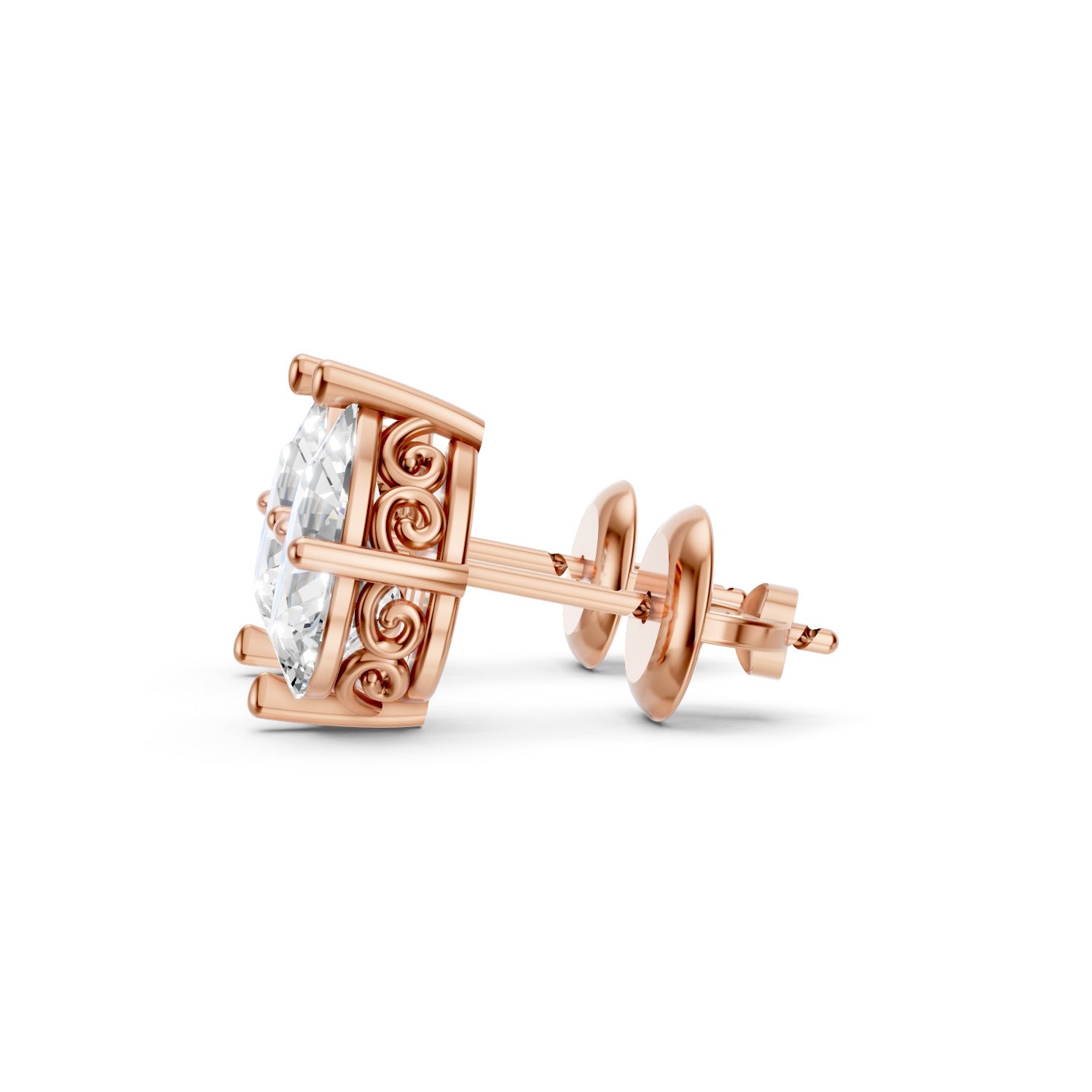 Heart Shape Lab-Grown Diamond Stud Earrings