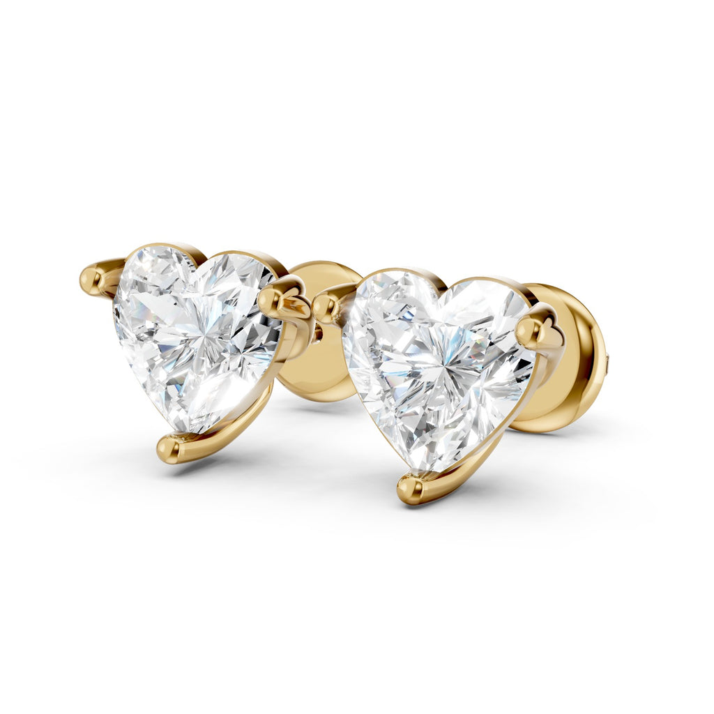 Heart-Shaped Lab-Grown Diamond Stud Earrings