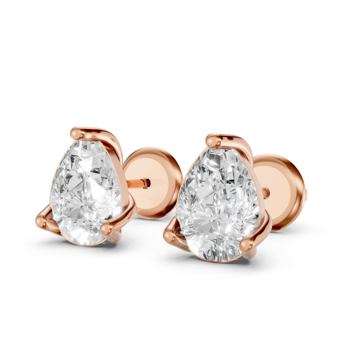 Pear Shape Lab-Grown Diamond Stud Earrings