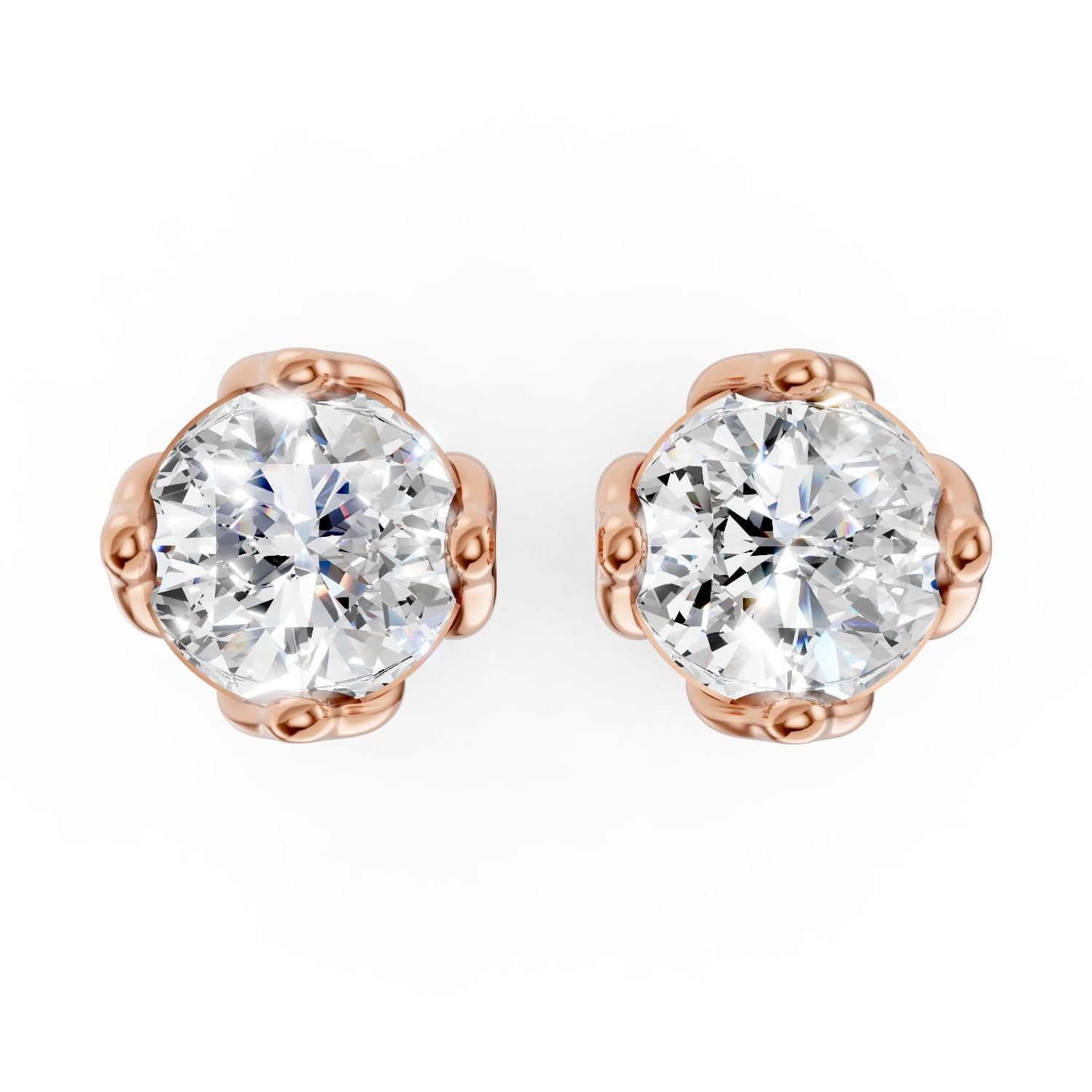 Round Cut Lab-Grown Diamond Stud Earrings