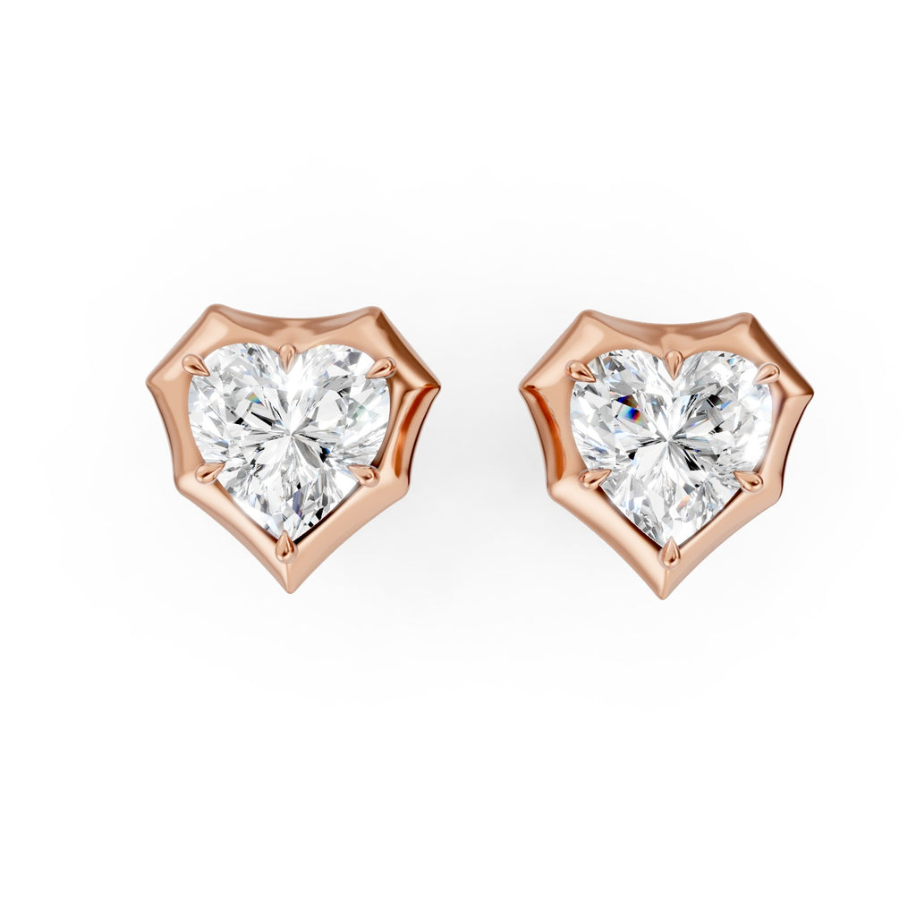 Heart Cut Lab-Grown Diamond Stud Earrings