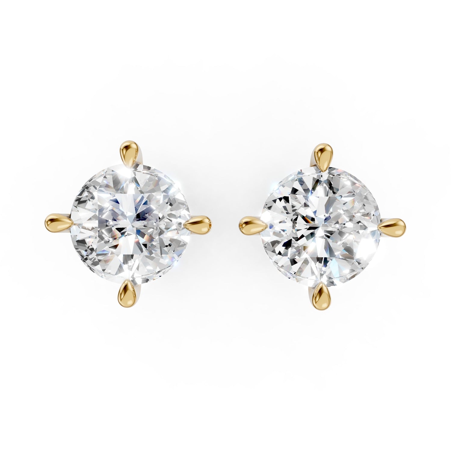 Round Cut Lab-Grown Diamond Stud Earrings
