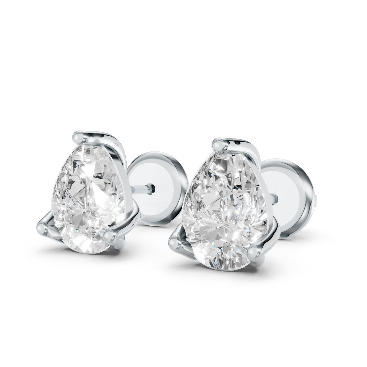 Pear Shape Lab-Grown Diamond Stud Earrings