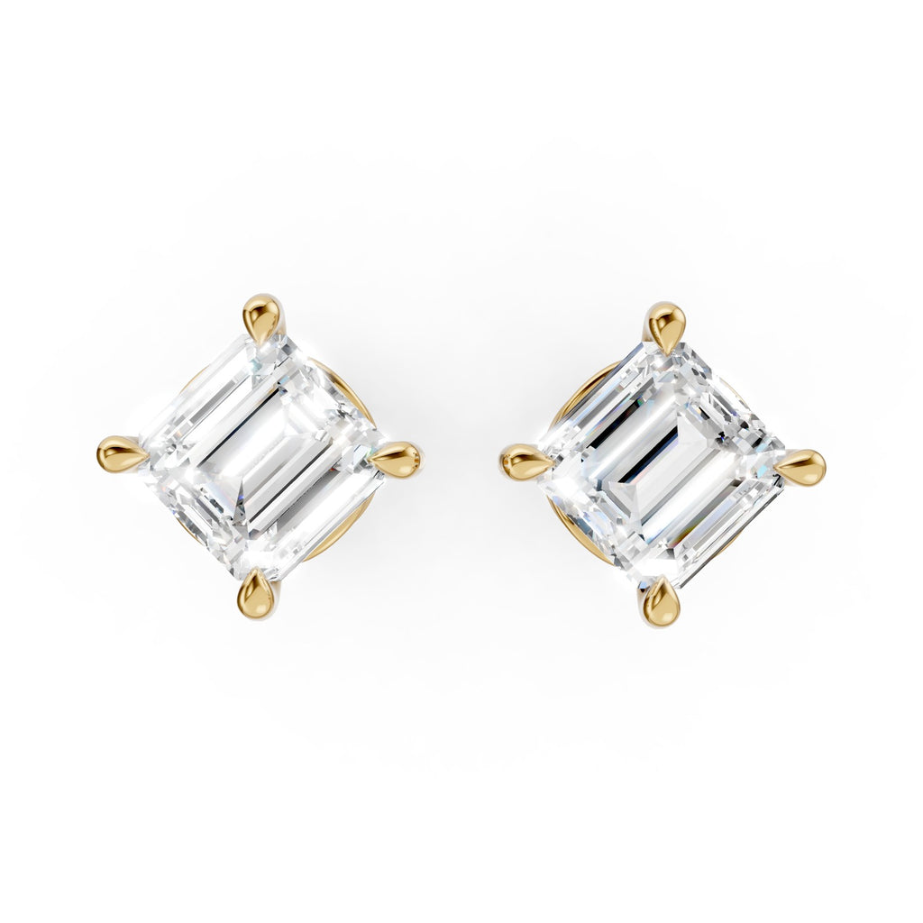 Emerald Cut Lab-Grown Diamond Stud Earrings