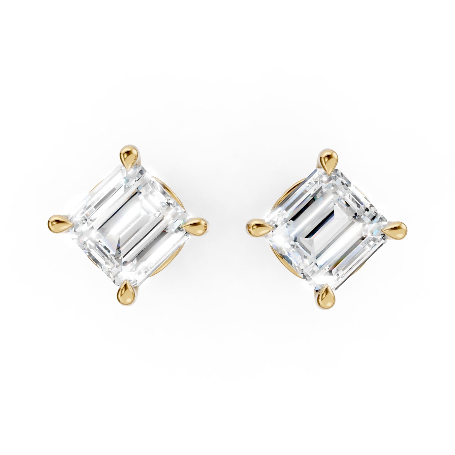 Emerald Cut Lab-Grown Diamond Stud Earrings