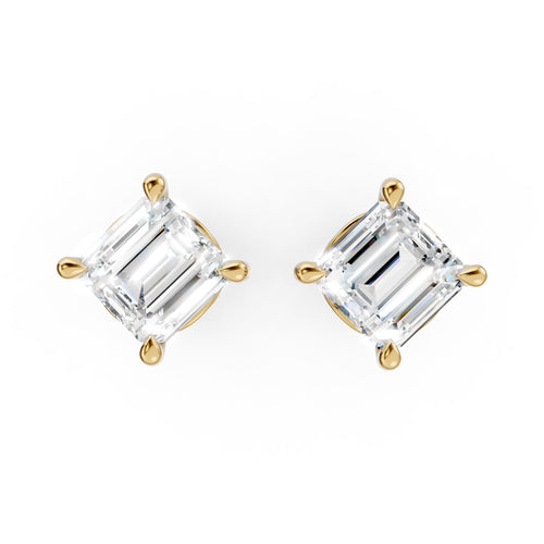 Emerald Cut Lab-Grown Diamond Stud Earrings