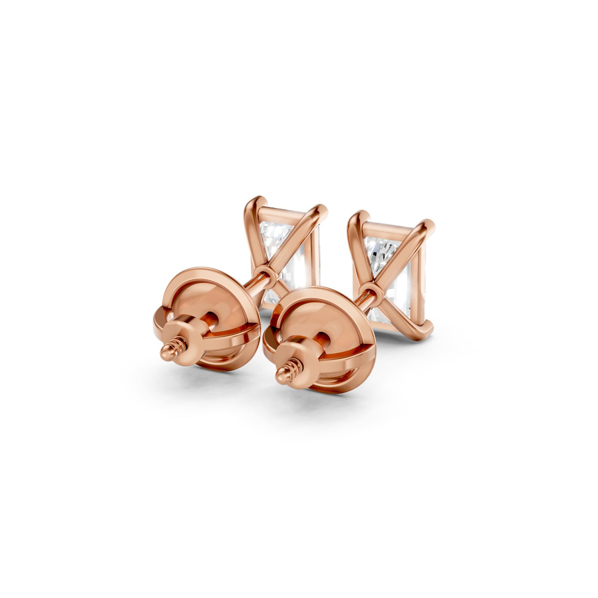 Emerald-Cut Lab-Grown Diamond Stud Earrings