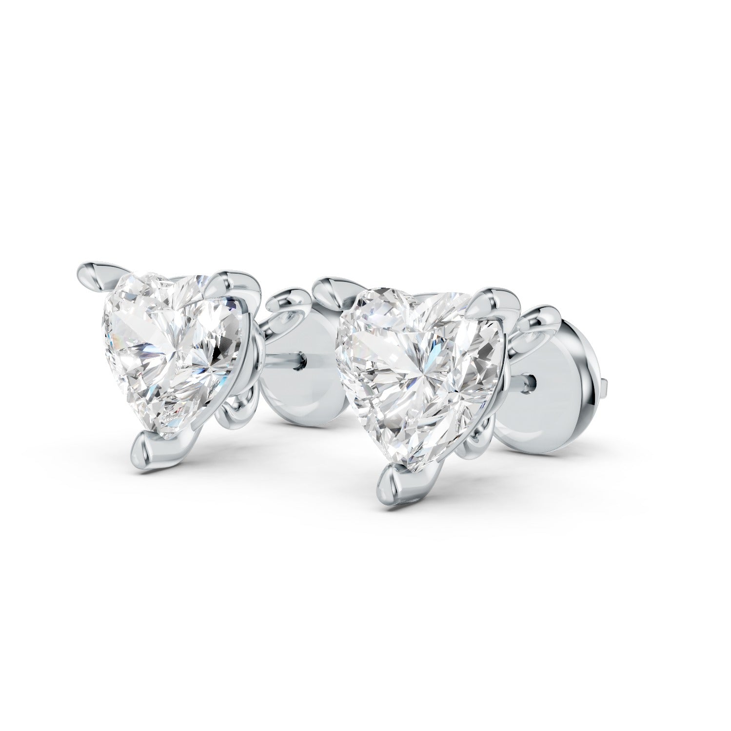 Heart Cut Lab-Grown Diamond Stud Earrings