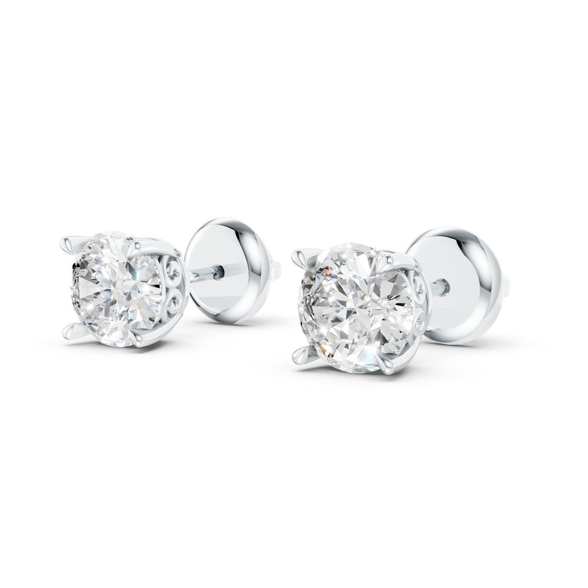 Round Cut Lab-Grown Diamond Stud Earrings