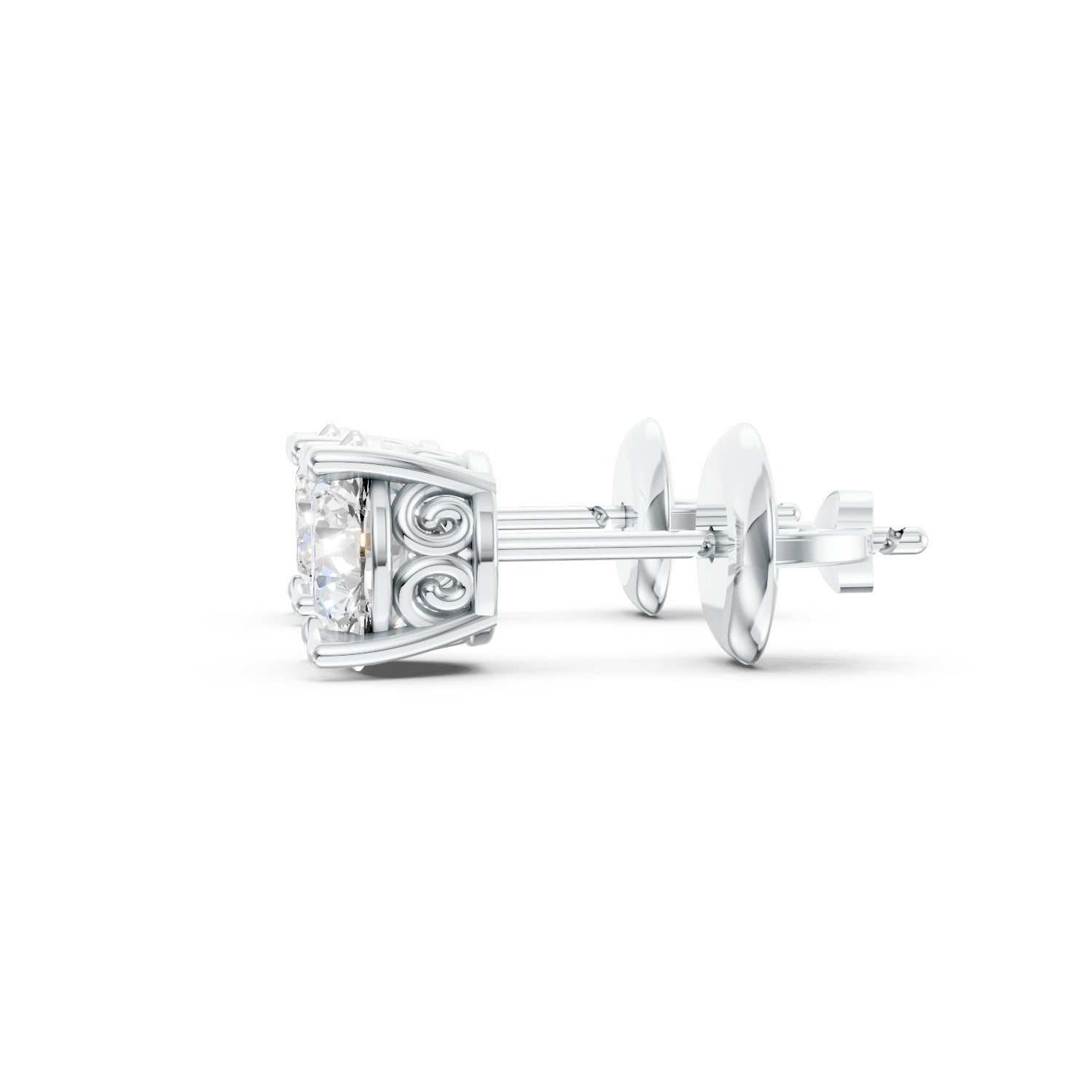 Round Cut Lab-Grown Diamond Stud Earrings