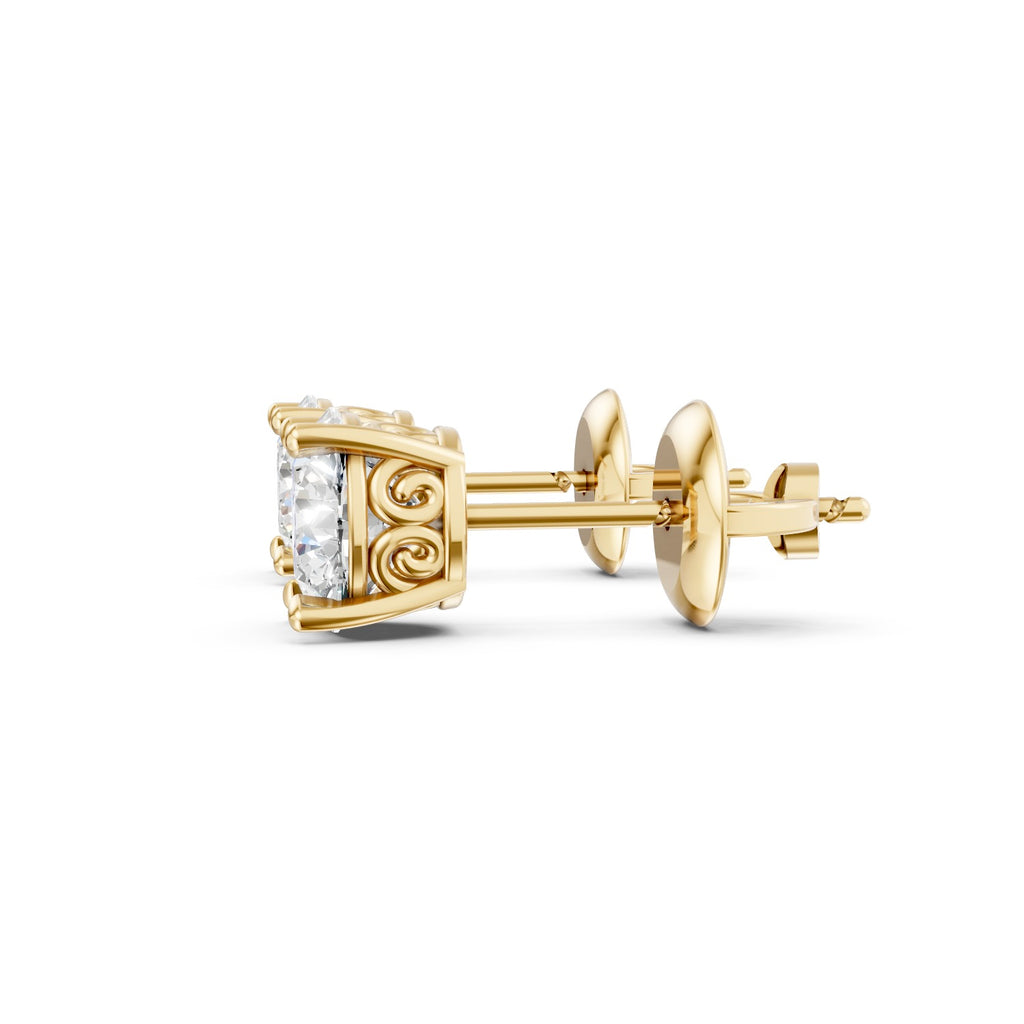 Round Cut Lab-Grown Diamond Stud Earrings