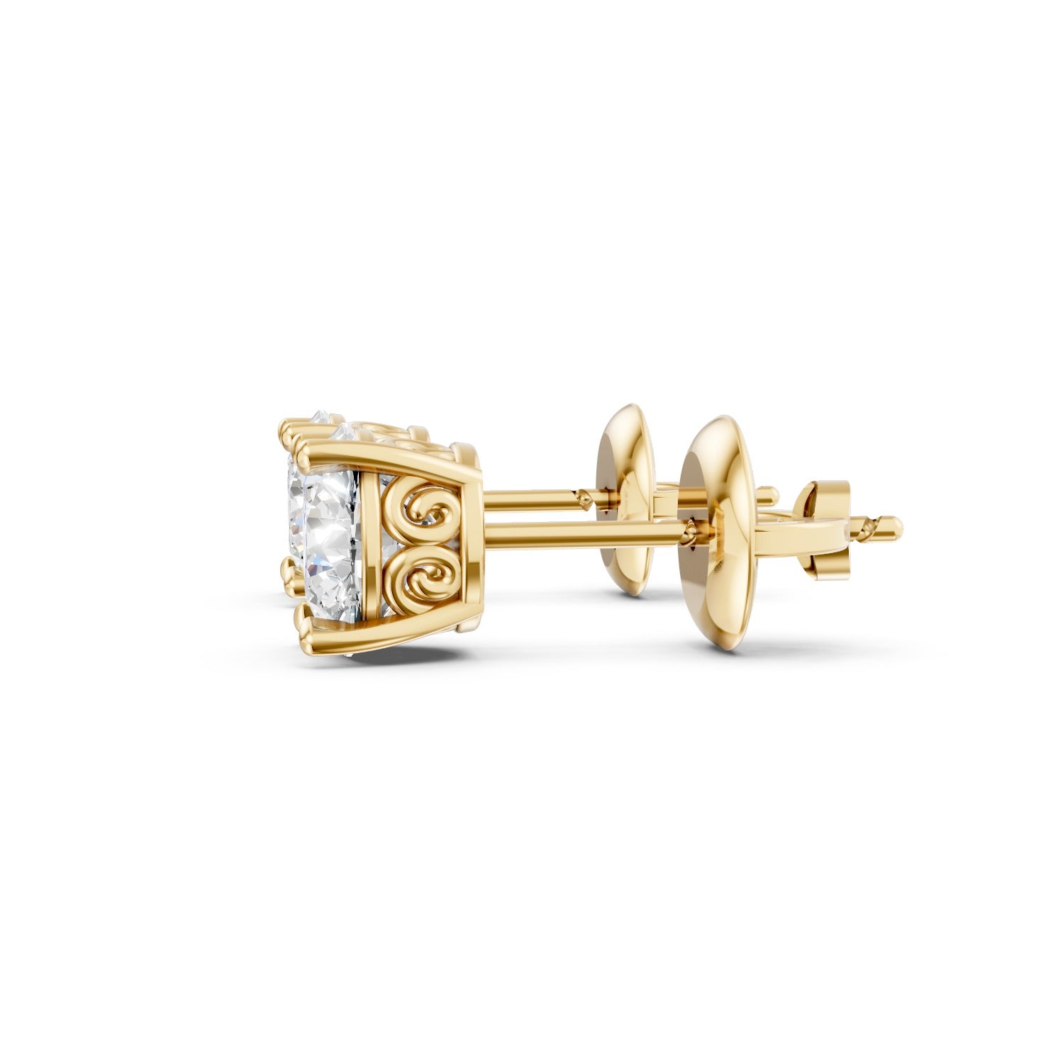 Round Cut Lab-Grown Diamond Stud Earrings