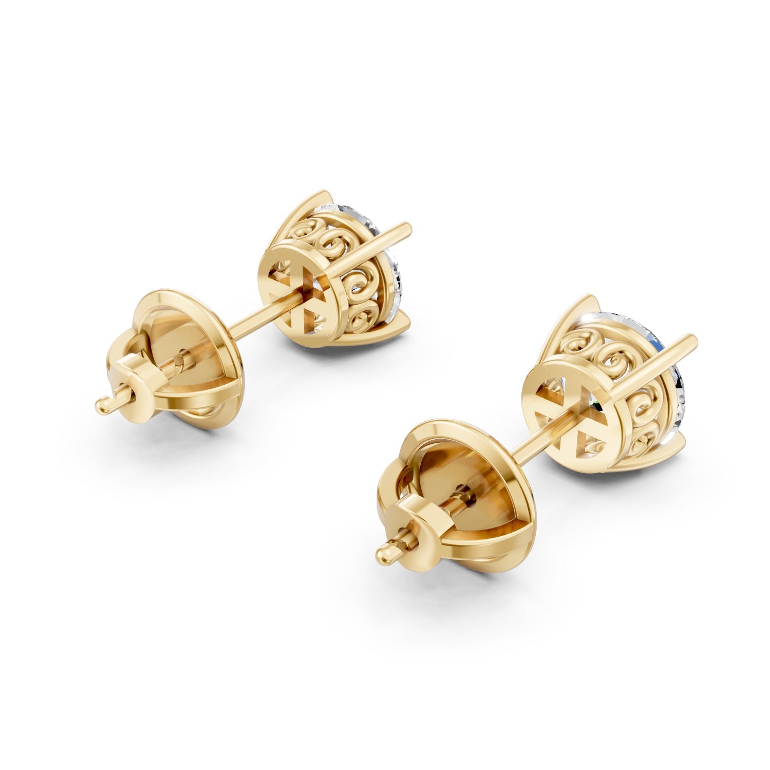 Round Cut Lab-Grown Diamond Stud Earrings