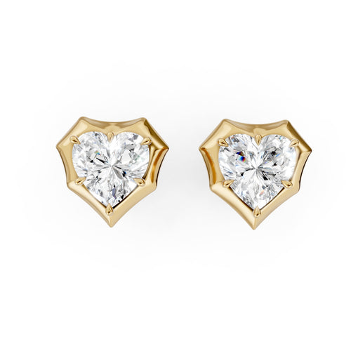 Heart Cut Lab-Grown Diamond Stud Earrings