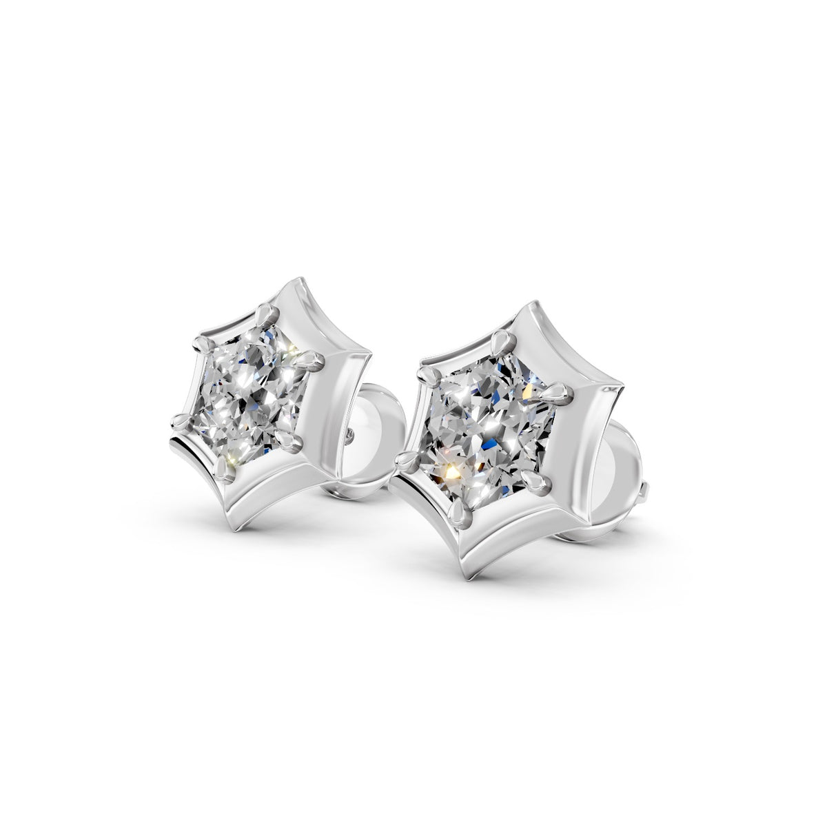 Princess Cut Lab-Grown Diamond Stud Earrings